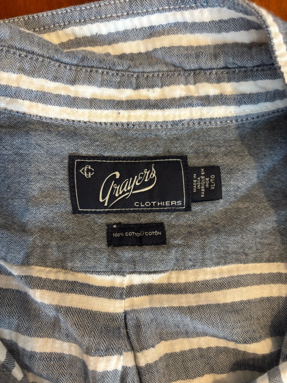 Grayers Blue & White Striped Cotton Shirt